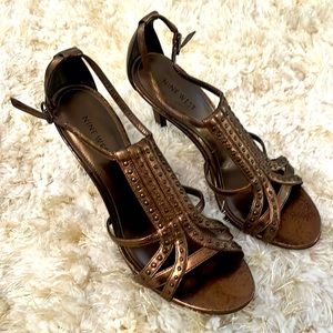 Nine West Chrome color dress sandals